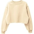 thumbnail image 1 of Amazhiyu Women Cropped Sweatshirt Long Sleeves Pullover Fleece Crop Tops, 1 of 7