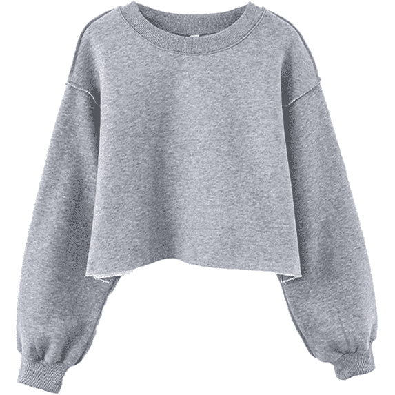 Amazhiyu Women Cropped Sweatshirt Long Sleeves Pullover Fleece Crop Tops