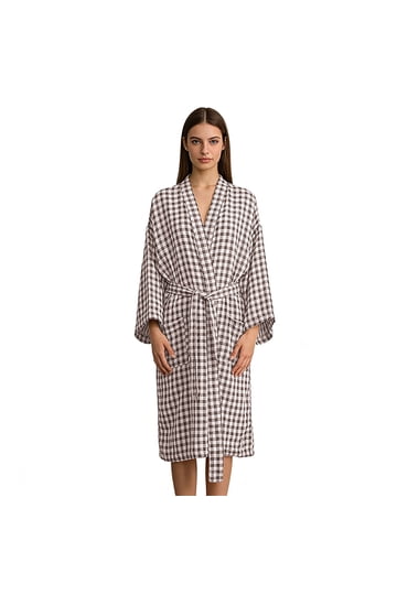 white christmas dresses Brushed Cotton Flannel Dressing Gown | Bonsoir of London main image 1