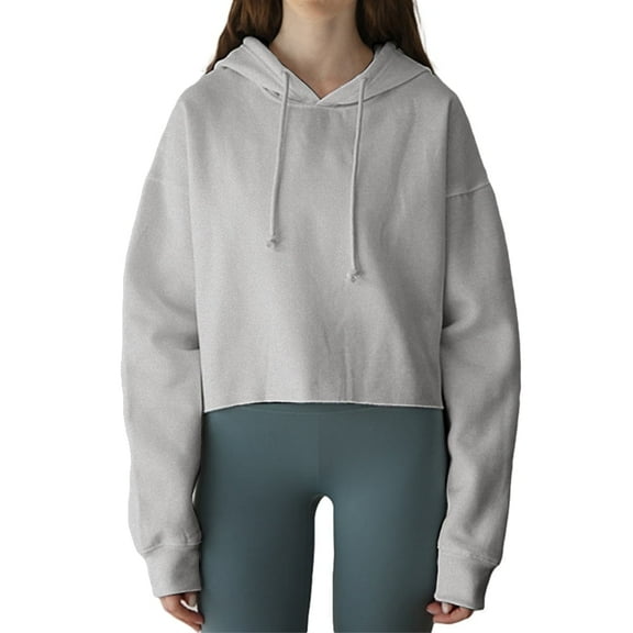 Amazhiyu Women's Cropped Hoodies Long Sleeves Fleece Crop Top Sweatshirt with Hooded