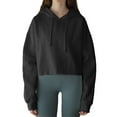 thumbnail image 1 of Amazhiyu Women's Cropped Hoodies Long Sleeves Fleece Crop Top Sweatshirt with Hooded, 1 of 8