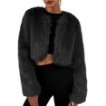 thumbnail image 1 of Amazhiyu Women's Faux Fur Cropped Coat Long Sleeve Open Front Winter Jacket, 1 of 4