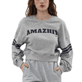 thumbnail image 1 of Amazhiyu Women’s Printed Hoodie Drop Shoulder Pullover Long Sleeve Crew Neck Hoodie, 1 of 12