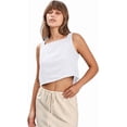 thumbnail image 1 of Amazhiyu Womens 100% Linen Summer Square Neck Sleeveless Back Keyhole Crop Tops, 1 of 8