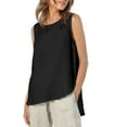 thumbnail image 1 of Amazhiyu Womens 100% Linen Tank Tops Casual Crewneck Sleeveless High Low Hem Tanks Shirts Summer, 1 of 6