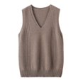 thumbnail image 1 of Amazhiyu Womens 100% Wool Sweater Vest Sleeveless V Neck Sweaters Knitted Ribbed Pullover Tops, 1 of 6