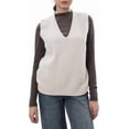 thumbnail image 1 of Amazhiyu Womens 100% Wool Sweater Vest Sleeveless V Neck Sweaters Knitted Ribbed Pullover Tops, 1 of 6