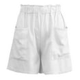thumbnail image 1 of Amazhiyu Womens Casual Summer Shorts Wide Leg Ruffle Belted Elastic Waist with Pockets, 1 of 8