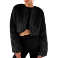 thumbnail image 1 of Amazhiyu Women's Faux Fur Cropped Coat Long Sleeve Open Front Winter Jacket, 1 of 5