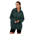 thumbnail image 1 of Amazhiyu Womens Half Zip Pullover Sweatshirts Oversized Long Sleeve Fall Drop Shoulder Sweater with side pockets, 1 of 6