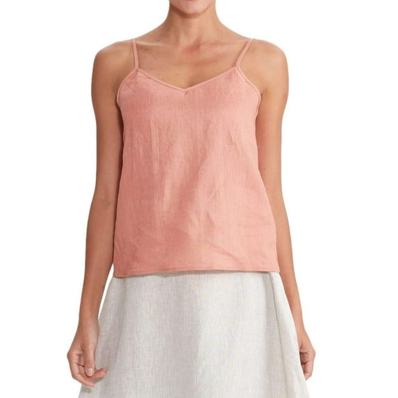 Amazhiyu Womens Linen Camisole Tank Top V-Neck Sleeveless Loose Adjustable Strap Casual Summer Cami Tops