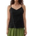 thumbnail image 1 of Amazhiyu Womens Linen Camisole Tank Top V-Neck Sleeveless Loose Adjustable Strap Casual Summer Cami Tops, 1 of 6