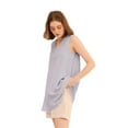thumbnail image 1 of Amazhiyu Womens Linen V Neck Tunic Tank Tops Summer Casual Sleeveless Long Tank Shirts, 1 of 7