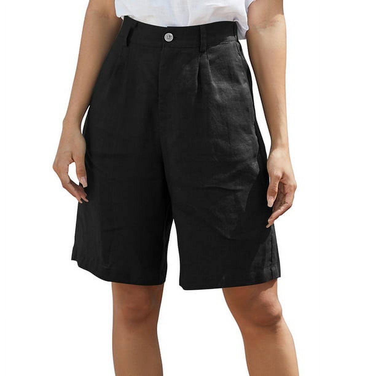 Womens Casual Loose Fit Bermuda Shorts With Zipper Pockets - Walmart.com