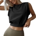 thumbnail image 1 of Amazhiyu Womens Sleeveless Athletic Crop Tops Solid Loose Cropped Tank Top Summer Casual T-Shirt, 1 of 8