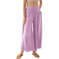 thumbnail image 1 of Amazhiyu Womens Wide Leg Palazzo Pants Flowy High Waist Casual Lounge Sweatpants for Summer, 1 of 3