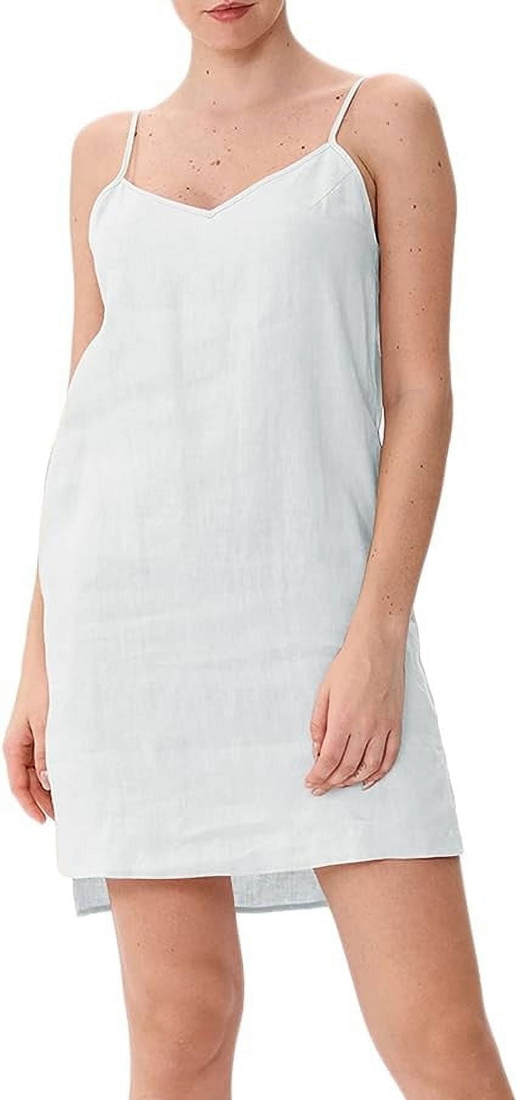 Amazhyu 100% Linen V Neck Spaghetti Strap Sleeveless Summer Causal Dresses with Slit for Women