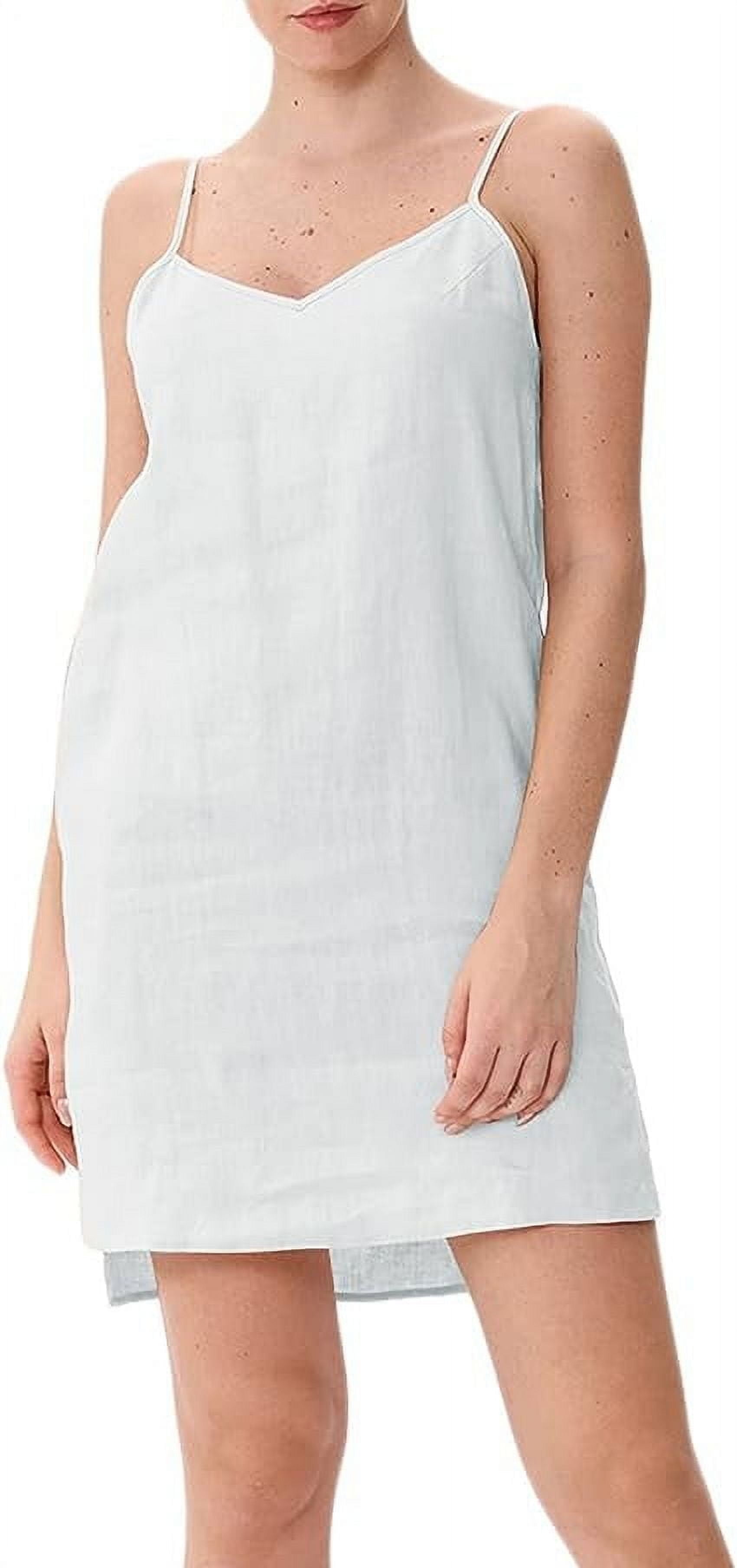 Amazhyu 100% Linen V Neck Spaghetti Strap Sleeveless Summer Causal Dresses with Slit for Women