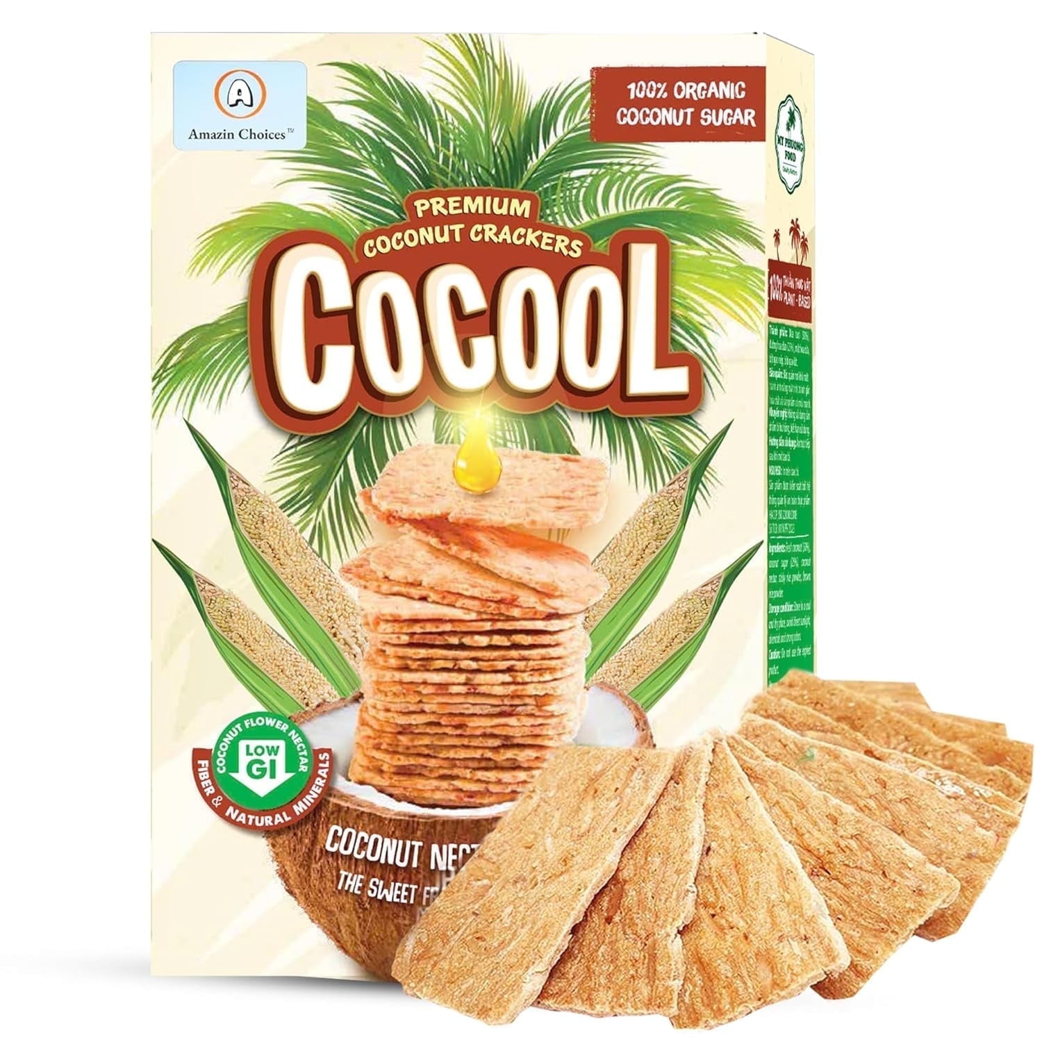 Amazin Choices COCOOL Coconut Snack Crackers Gluten Free and Vegan