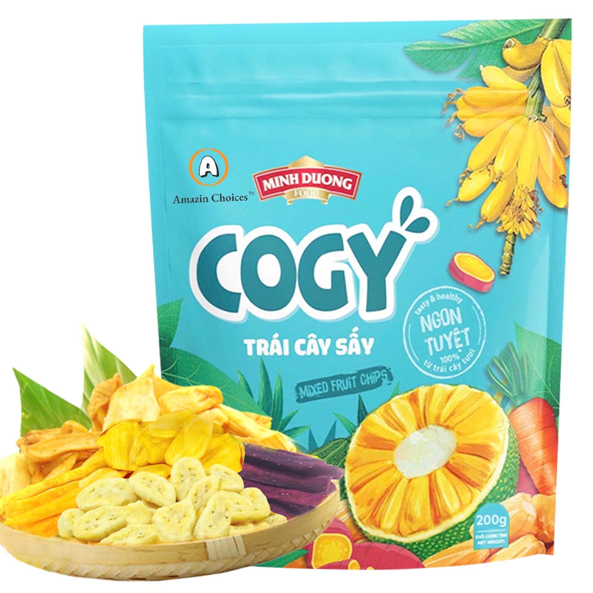 Amazin Choices Mixed Dried Fruit Chips, Fresh Fruit Healthy Vegan Snack, 7.05 oz