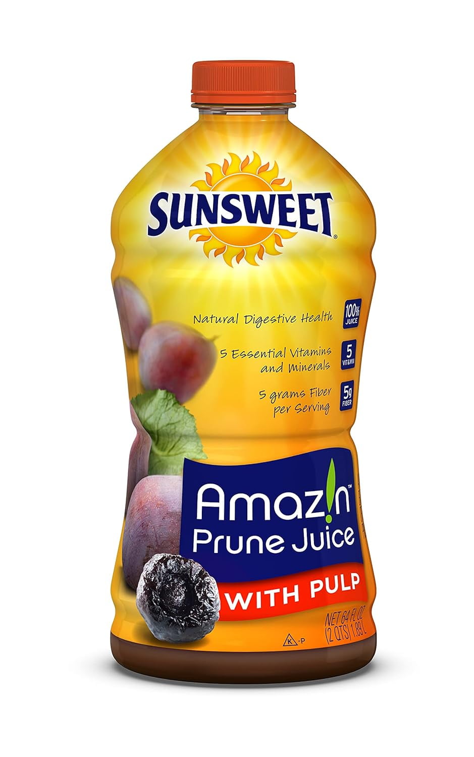 Amazin Prune Juice w/Pulp Gluten Free, Vegan, Low Fat, Unsweetened