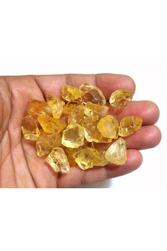 Amazing 10 Pieces Natural Yellow Citrine Gemstone Raw,Size 16-20 MM Citrine Cluster Raw,Healing Crystal Stones,Citrine Raw For Making Pendant