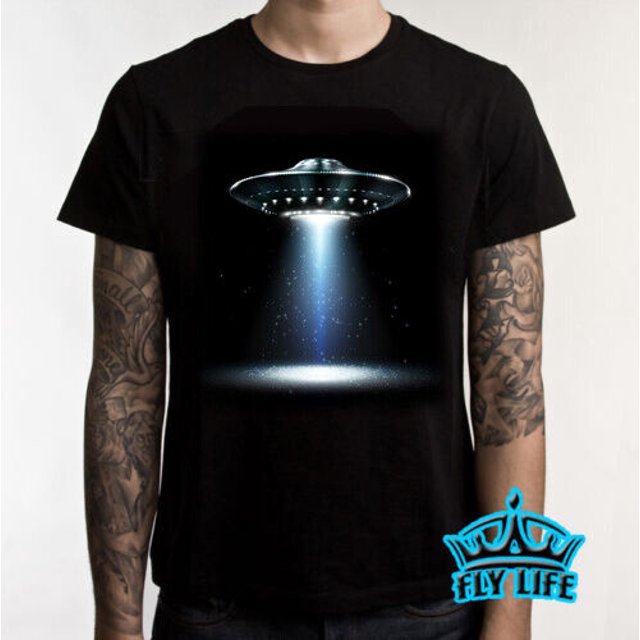 Amazing 3D UFO Alien Space Ship Flying Object Shirt Men's Tshirt Gift Tee B4