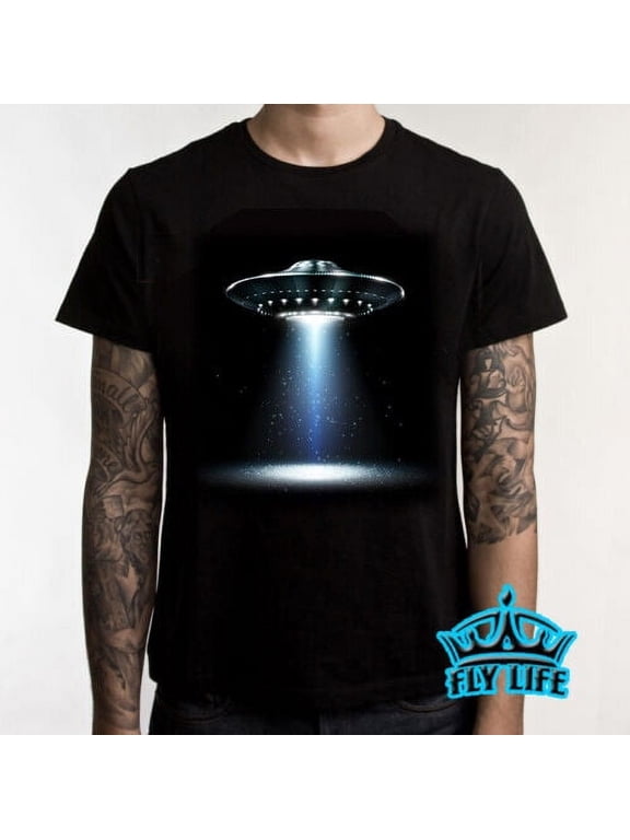 Amazing 3D UFO Alien Space Ship Flying Object Shirt Men's T-shirt Gift Tee B4