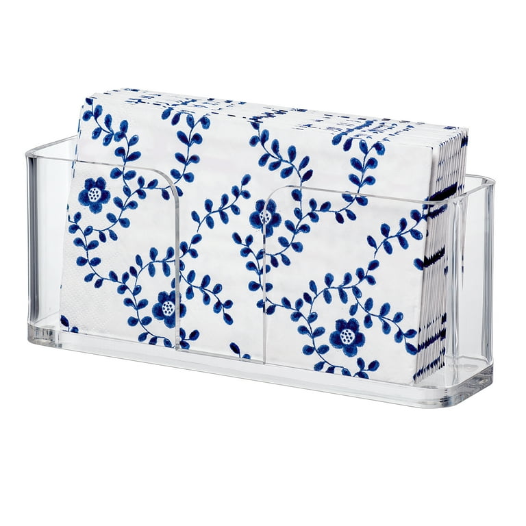 Amazing Abby Acrylic Guest Towel Napkin Holder 8.5 x4.5 Plastic Napkin Dispenser with Non Slip Pads Clear Napkin Stand Great for Kitchen