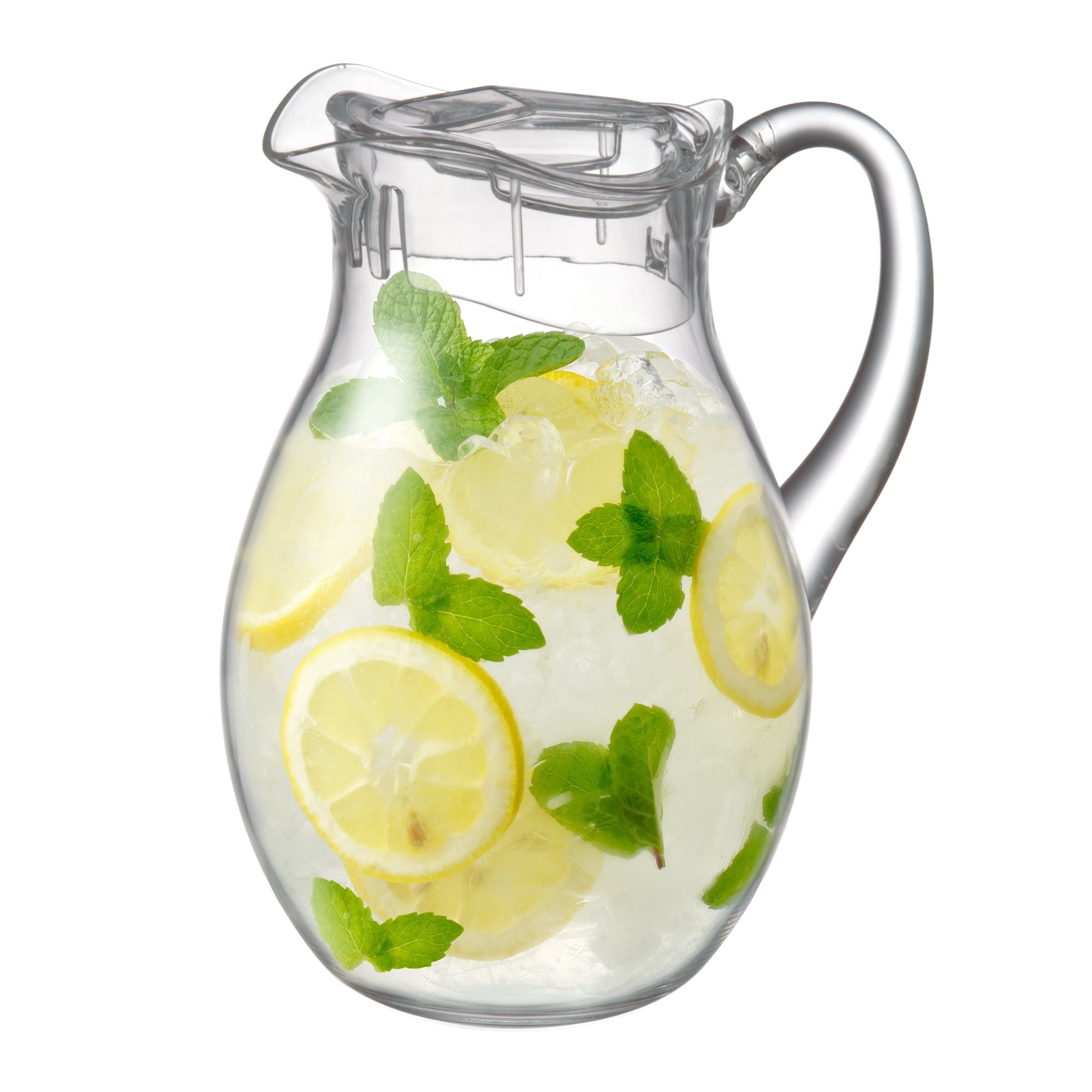 Amazing Abby - Bubbly - Plastic Pitcher (64 oz, 2 Quart), Clear Water Pitcher with Lid, Fridge Jug, BPA-Free, Shatter-Proof, Great for Iced Tea, Sangria, Lemonade, Juice, Milk, and More
