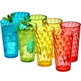 thumbnail image 1 of Amazing Abby - Glacier - 18-Ounce Plastic Tumblers (Set of 8), Plastic Drinking Glasses, Mixed-Color Reusable Plastic Cups, Stackable, BPA-Free, Shatter-Proof, Dishwasher-Safe, 1 of 4