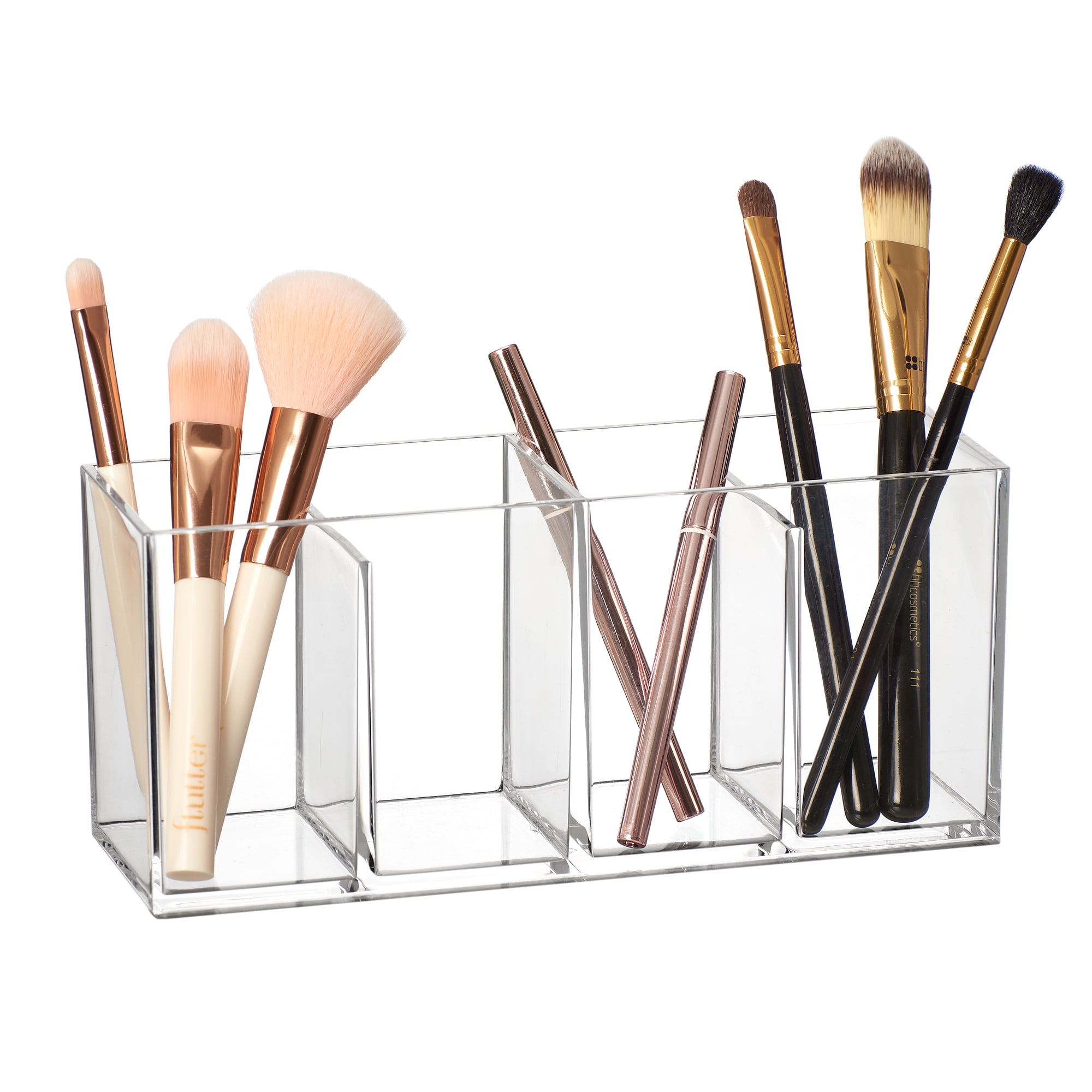 Crystal Clear Acrylic 4-Compartment Makeup Organizer