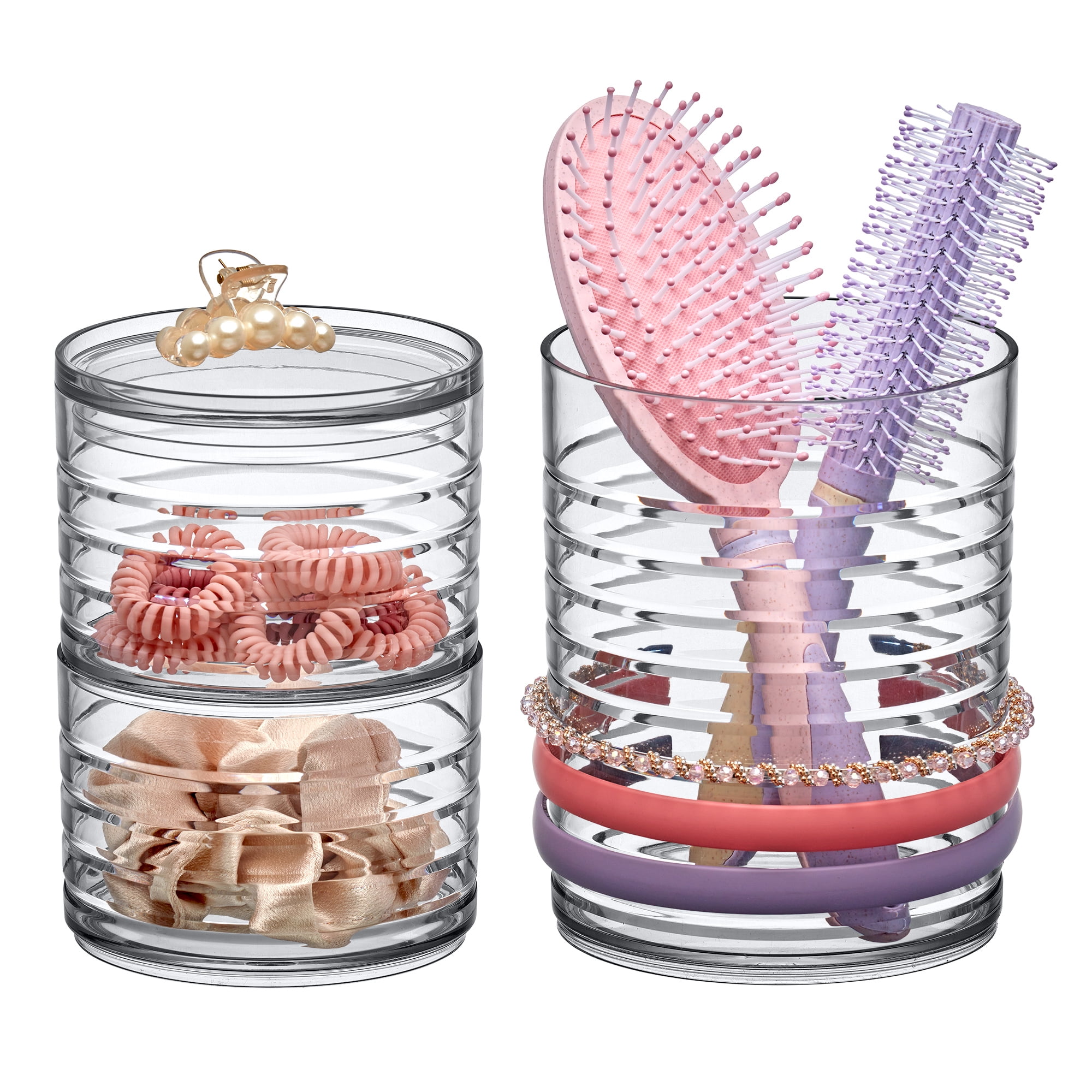 Amazing Abby Organizer Acrilico Trasparente – Contenitore Per Bagno, Tamponi E Cotone - 4