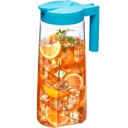 2 Glass Pitcher with Lid,2 Quart (64 oz / 1.9 Liter) Leak Proof,Glass Water  Jugs, BPA-Free,Microwave & Dishwasher Safe Pitcher,Sun & Iced Tea