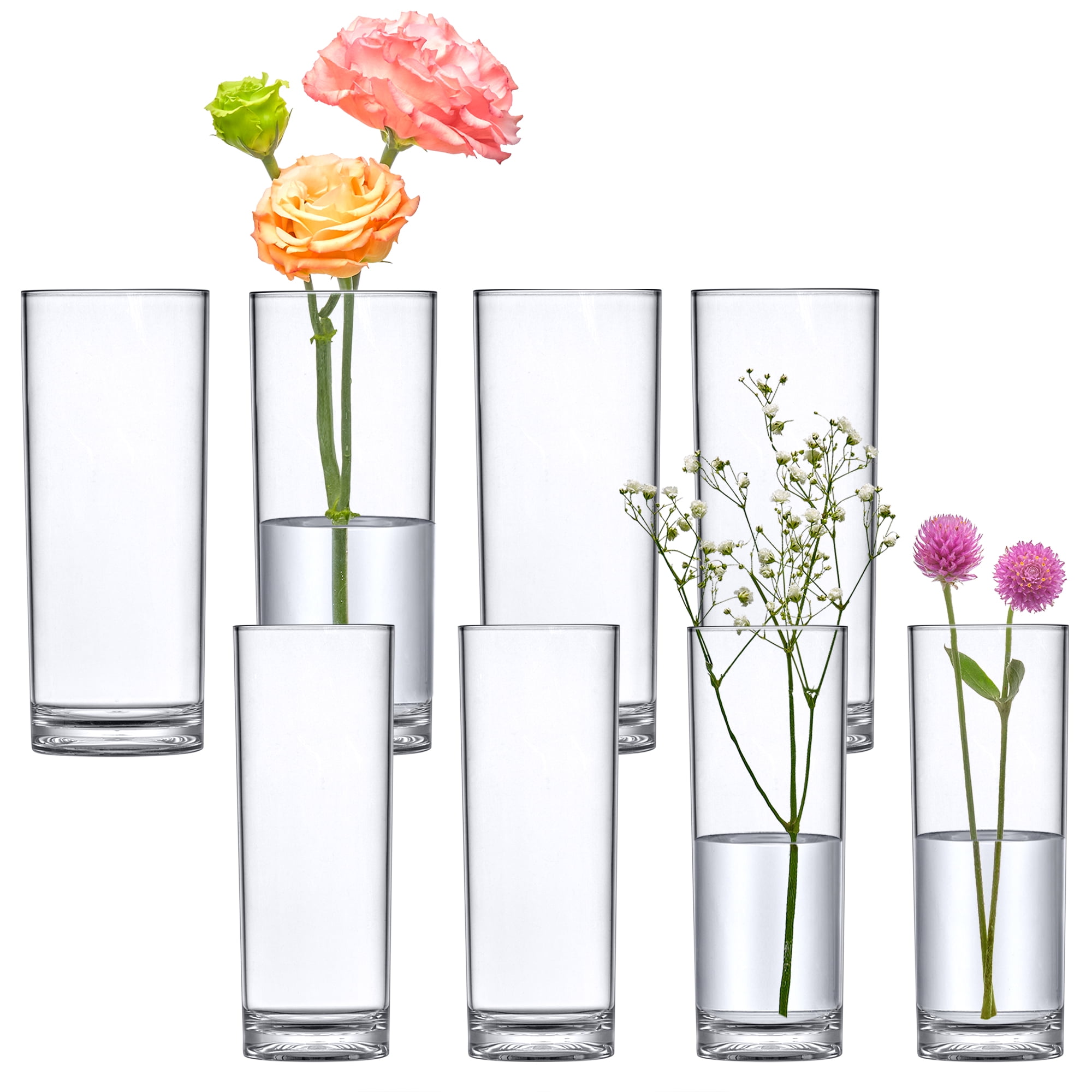 Amazing Abby Vase Viola Minuto Acrylic Cylinder Vases (8Piece Set