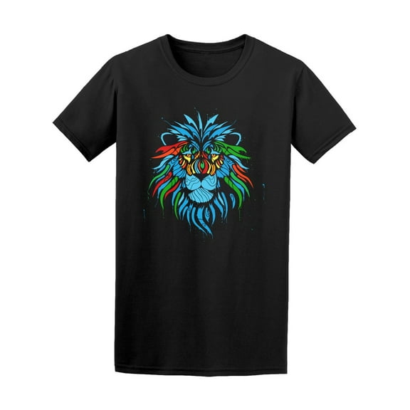 Amazing Abstract Colorful Lion T-Shirt Men -Image by Shutterstock, Male Medium