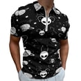 thumbnail image 1 of Amazing Aliens In The Universe With Planet And Stars Men Zipper T-shirt Summer Casual Short Sleeve T-shirt Top, 1 of 7