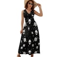thumbnail image 1 of Amazing Aliens In The Universe With Planet And Stars Womens Night Club Maxi Dress V Neck Sleeveless Bohemia Long Dresses, 1 of 9
