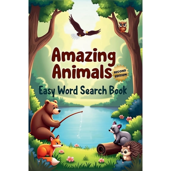 Amazing Animals: Easy Word Search Book (Second Edition): Explore the Wild with 50 Simple and Engaging Puzzles plus 10 Bo, (Paperback)