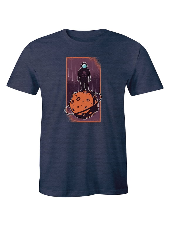 Amazing Astronaut Graphics Space Standing On Moon Men's Gift Space T-Shirt