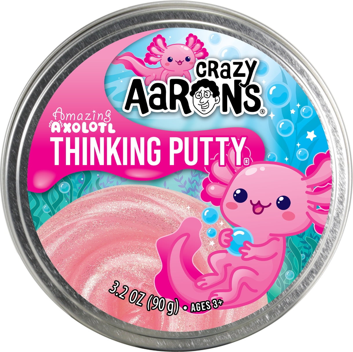 Crazy Aarons Amazing Axolotl Thinking Putty, Sparkly Pink, Ages 3 and Up