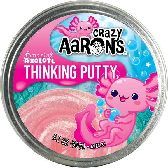Crazy Aaron’s Amazing Axolotl Thinking Putty, Sparkly Pink, Ages 3 and Up