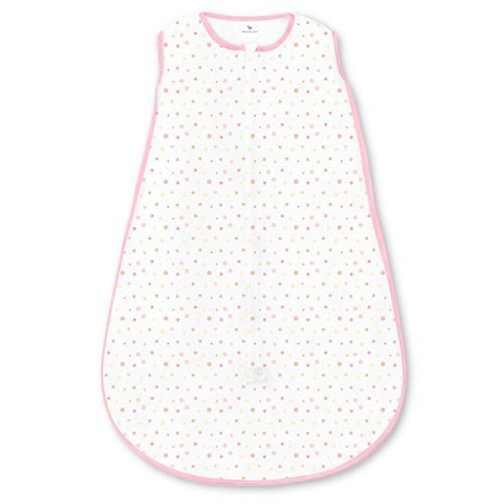 Amazing Baby Microfleece Sleeping Sack, Wearable Blanket with 2-Way Zipper, Use After Swaddle Transition, Playful Dots, Pink, Medium 6-12 Month - image 1 of 3
