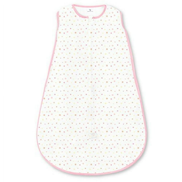 Amazing Baby Microfleece Sleeping Sack, Wearable Blanket with 2-Way Zipper, Use After Swaddle Transition, Playful Dots, Pink, Medium 6-12 Month