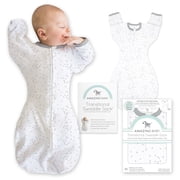 Transitional Swaddle Sack with Arms Up Half-Length Sleeves and Mitten Cuffs, Better Sleep for Baby Boy & Baby Girl, Sterling Confetti, Small, 0-3 Mo, 6-14 lbs