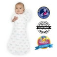 thumbnail image 1 of Amazing Baby Transitional Swaddle Sack with Arms Up Half-Length Sleeves and Mitten Cuffs, Better Sleep for Baby Girl, Tiny Elephants, Pink, Large, 6-9 Mo, 21-24 lbs, 1 of 9