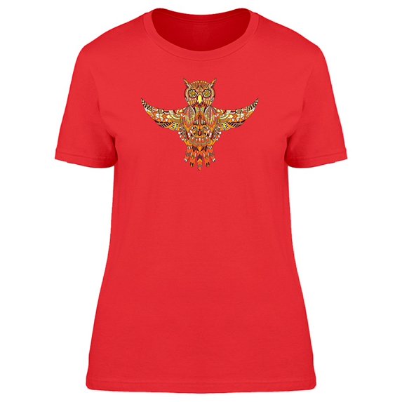 Amazing Boho Ornamental Owl Tee Women's -Image by Shutterstock