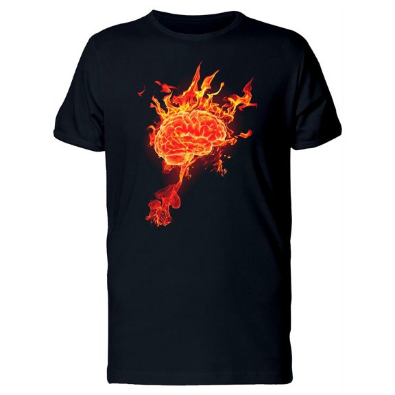 Amazing Brain On Fire Flames Tee Men's -Image by Shutterstock