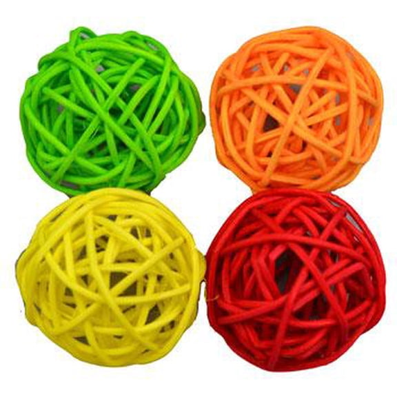 Amazing Cat Woven Rattan Ball 4 Pack