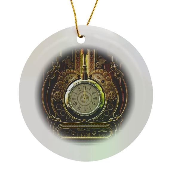 3drose, Amazing Clockwork Steampunk Design, Circle Porcelain Ornament